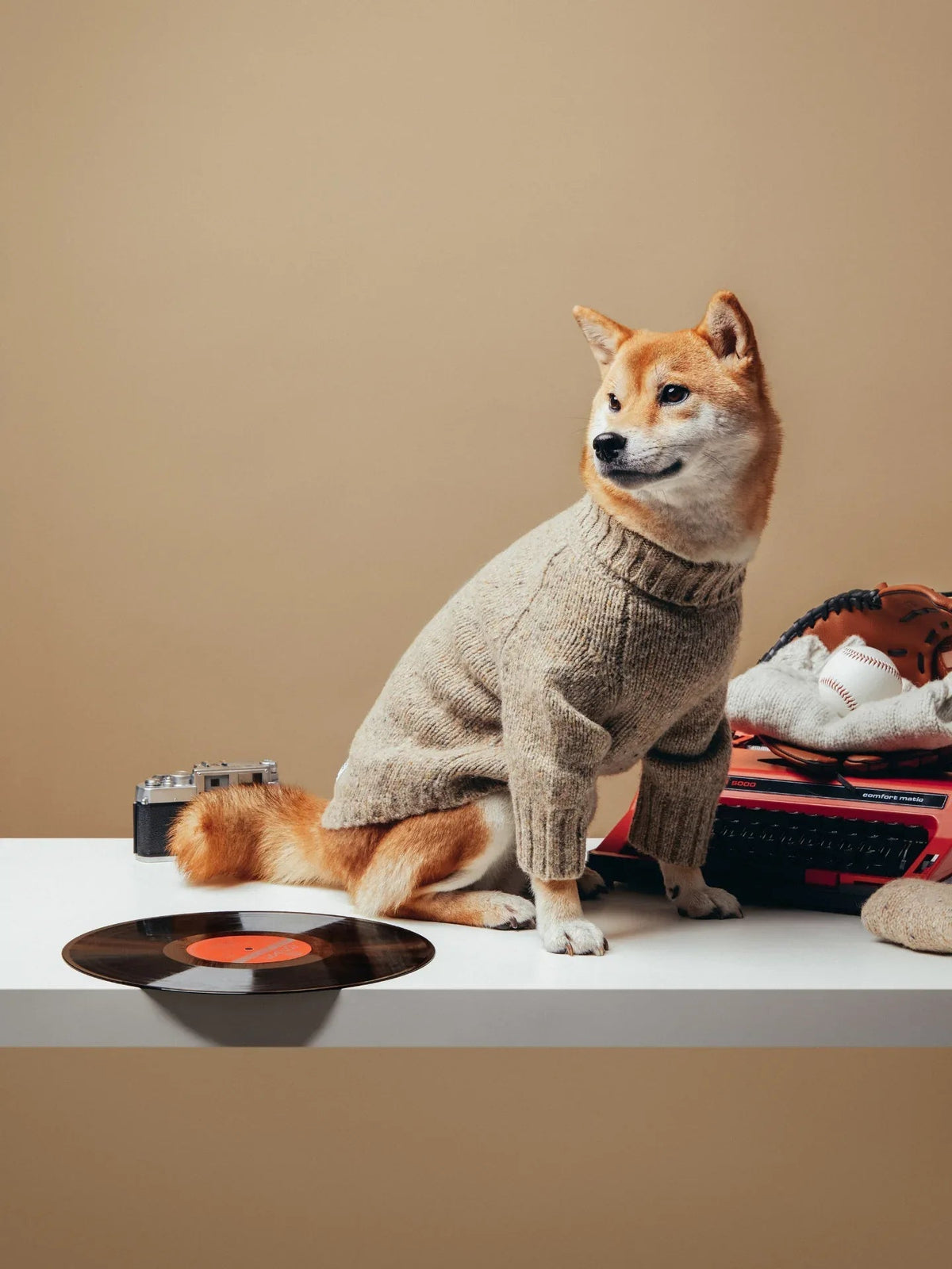 Gentle Dog Series Alpaca-Wool Tweed Pet Sweater